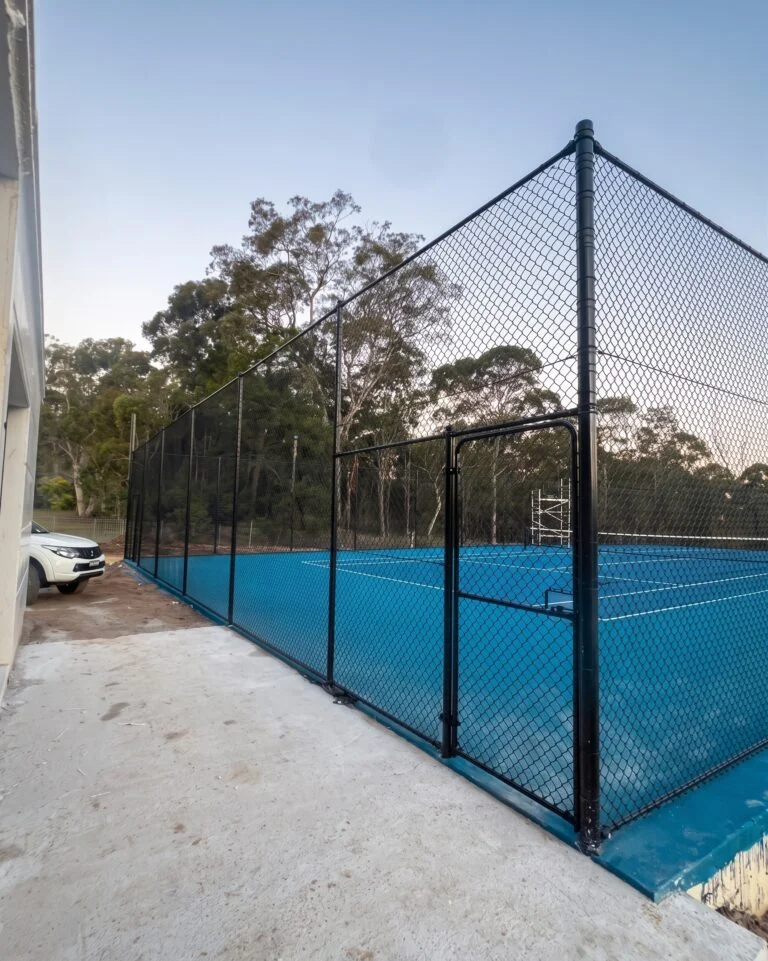 Installation of Chain Wire Fence on Tennis Court in NSW